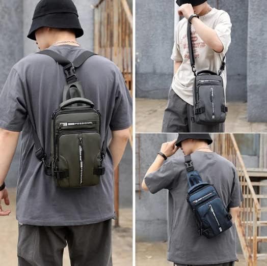 Goderat multifunkcionalna Muška torba za Crossbody, USB punjenje vodootporna sportska torba za rame za planinarenje, kampiranje, putovanja