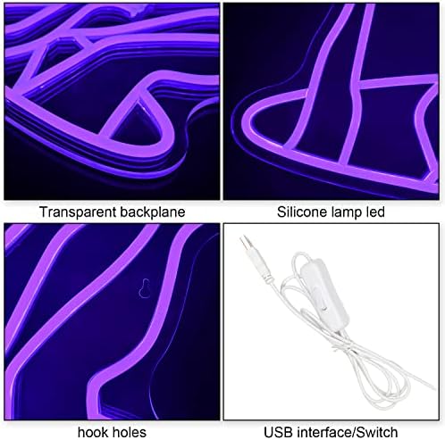 WLHOPE padajući Muškarac neonski znak pada u svemir Neonski Svijetloljubičasti LED neonski natpisi za zidni dekor USB Cool Space neonski