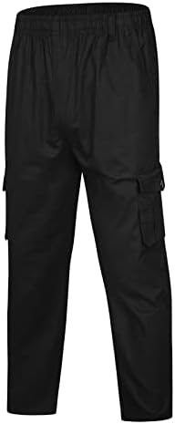 VALSEEL muške kargo pantalone elastični struk ljetni prozračni pamučni udobni džepovi na dugmad Casual pantalone pantalone za muškarce