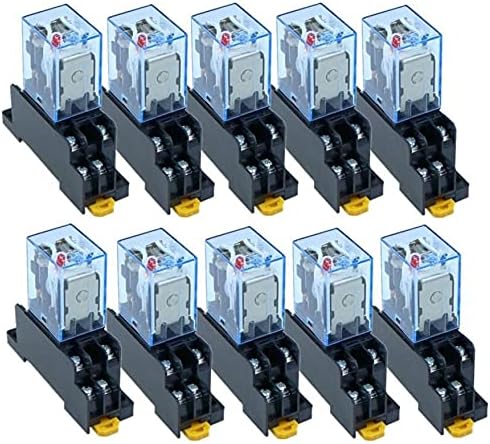 MURVE 10kom relej LY2NJ DC12V DC24V AC110V AC220V mali relej 10a 8 Pins Coil DPDT sa utičnicom