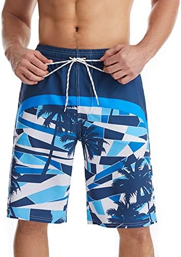 Muške ploče kratke hlače labavi fit grafički printiranje na plaži ploče kratke hlače mrežasti oblozi HAVAJian kupaći kupaći kostim
