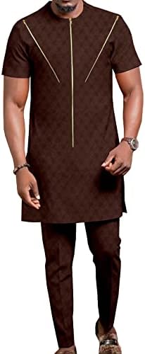 TrackSuit Muška odjeća Dashiki vrhovi i hlače 2 komada set Ankara Athara Plus size casual majice