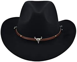 Muškarci & amp; ženski kaubojski šešir širokog oboda Zapadni Casual filc Fedora šešir kaubojka šešir sa kopčom pojas odgovara većini
