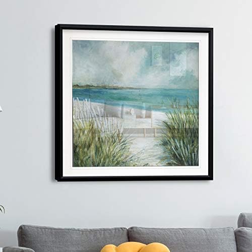 Renditions Galerija Obalne ograde sa travom plaža Pathway Canvas Wall Art Framed Fine Giclee Prints Home Decor Landscape Painting,