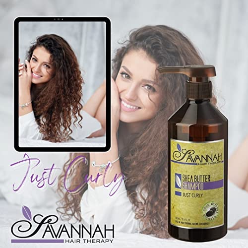 Savannah bakara za kosu - samo kovrčava šampon + balzam shea maslac, pamuk i svileni protein i vitamin B6 - za suhu, kovrčavu i oštećenu