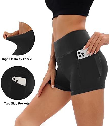 Runhit 3 High Struk tekuće kratke hlače za žene joga kratke hlače sa džepovima Work Work Wed Atletic biciklističke gaćice