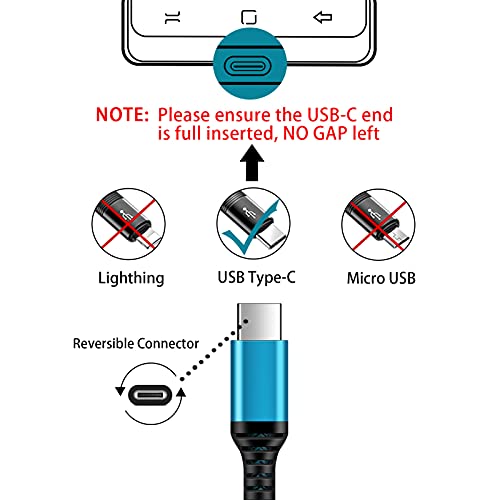 C kabl za punjenje USB Tip C kabl za Android kablovi za punjenje 6ft 2pack za Samsung Galaxy S23 S22 S21 S20 Ultra S20+ Napomena 20