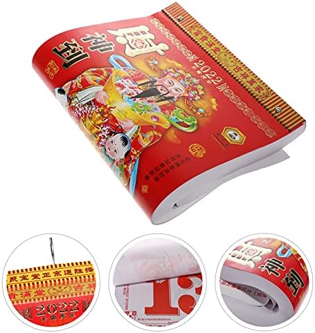 Aboofan 2pcs2022 Engleski Koji je Lucky inch planirao tradicionalni crveni K kalendar u kalendaru Zi kineski-kineski zid BA po referenci