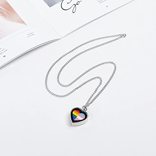 LGBT Rainbow Pride Flag Heart ženska spomen urna u obliku srca privjesak ogrlica suvenir nakit za psa psa mačka pepeo