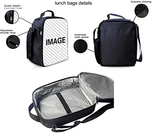 GIFTPUZZ kompleti ruksaka za štampanje po mjeri 3 u 1 kompleti ruksaka Bookbag 15 izolovana termo torba za ručak za koledž držač pića