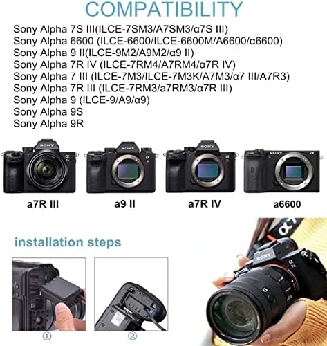 TENGDAXING NP-FZ100 Kontinuirani adapter za baterije za Sony Alpha A6600, FX3, A7C, A7 III, A7 IV, A7R III, A7R IV, A7S III, A9, A9