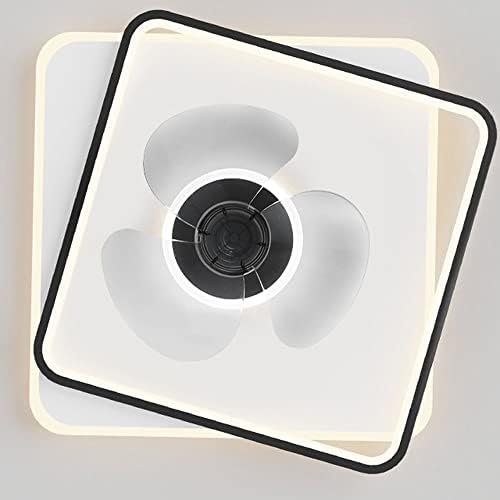MXYSP Nordic Square niski profilni ventilator 19.7in Flush Mount stropni ventilatori daljinski upravljač Spavaća svjetiljka sa ventilatorom