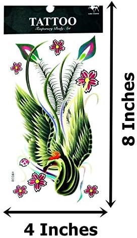 Nipitshop 1 list Prekrasno cvijeće Zelena ptica flamingo paun crtić privremena tetovaža Art Flash Tettoo naljepnice Seksi vodootporna