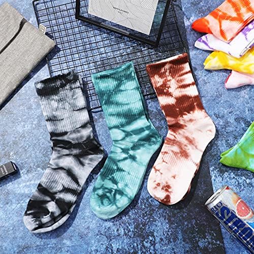 SATINIOR 8 pari Tie-Dye čarapa grafita novost čarapa meke posade šarenih čarapa za žene i muškarce, jedna veličina