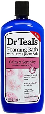 Dr. Teal's Calm & Serenity Pure Epsom Sol pjenasta kupka Poklon Set-Rose esencijalna ulja & amp ; mliječni proteini pružaju oslobađanje