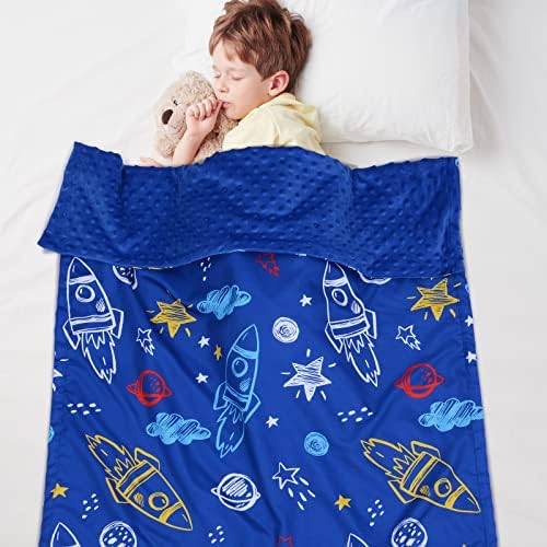 Uomny Baby Debet za dječake Djevojke 30 x 40 inča Space mekani dvostruki sloj isprekidani podlozi za prekrivanje novorođenih dječjih dječaka pokrivač za rastvor za rasadnik plavi prostor