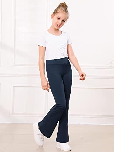 Stelle Girl's Flare helanke pantalone za jogu pantalone visokog struka sa zvonastim donjim delom Bootcut dečije široke nogavice za