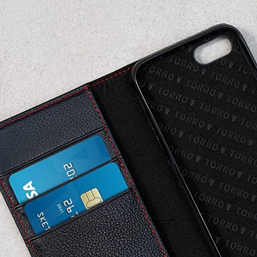 TORRO futrola za telefon kompatibilna sa iPhoneom se/8/7 – Premium, navlaka od prave kože sa utorima za kartice i horizontalnim postoljem
