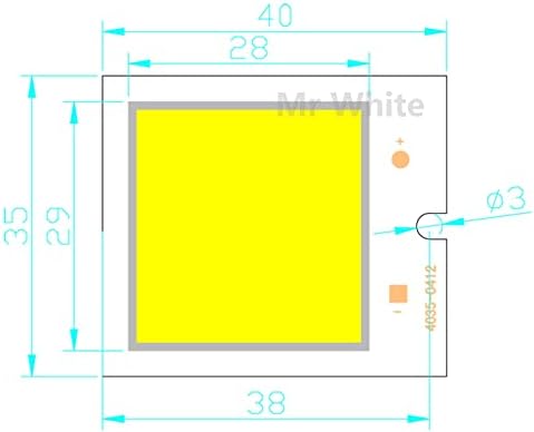 Ilame kvadratna LED COB traka moudle 40mm 35mm 12V DC 6W Bijela topla bijela LED FLIP čip za automatsko čitanje izvora svjetlosti