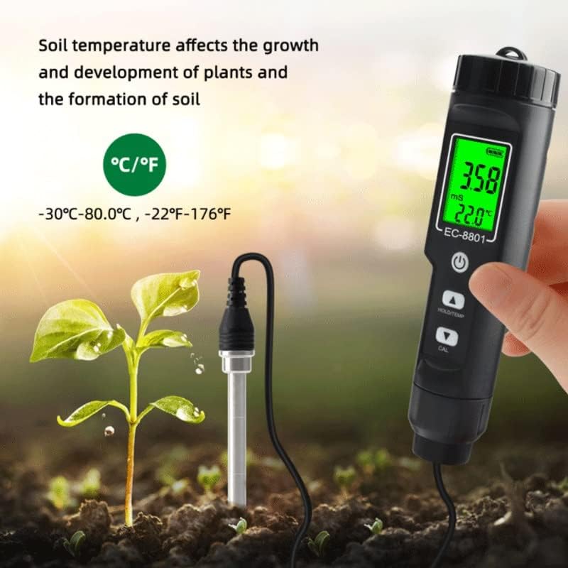 Sawqf prijenosni digitalni EC / temperaturni ispitivač tla mjerač mjerenja na farmi Zaslon za mjerenje zaslona za uklanjanje elektroda