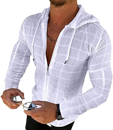 Dgkaxiyahm Muška majica s kapuljačom na otvorenom klasična majica s kapuljačom na otvorenom Classic Cosy dugih rukava Zip Otvorene
