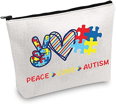 JXGZSO AUTIBM Svjesnost Poklon mir Ljubav Autizam Puzzle Makeup torba za autizam Mesec svijesti o svijesti