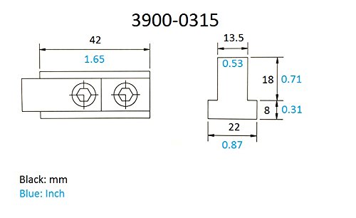 Hhip 3900-0317 Pro-serija 4 komada 3/4 T-utor za stezanje matice