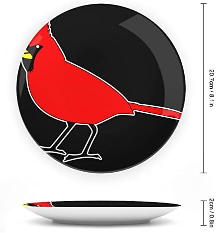Sjeverni kardinalni ptičji ukrasni tanjir okruglih keramičkih ploča sa postoljem za prikaz za uređivač uredskog ureda