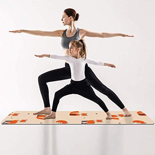 Slatka Cartoon Foxes Pattern6mm Print Extra debeli Yoga Mat, Eco-Friendly TPE vježbe Mats Pilates Mat sa za jogu, trening, Core Fitness