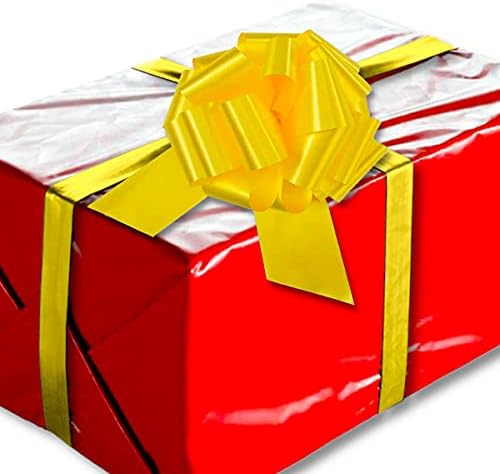 InstaBows 3 Pack Yellow Pull lukovi za pakovanje poklona & amp; korpe 8 inča savršen veliki poklon luk za Božić poklone rođendanski