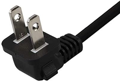 TV kabl za napajanje, 6ft/1.8 metar dvostruki ugao IEC 320 C7 do Nema 1-15p AC kabl za napajanje, NISPT-2 18AWG 2-Slot 90 stepen Nema