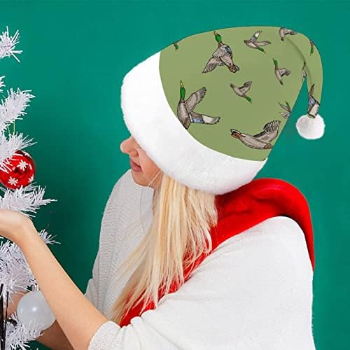 Mallard Duck pliš Božić šešir Naughty i lijepo Santa kape sa pliš obodom i Comfort Liner Božić ukras