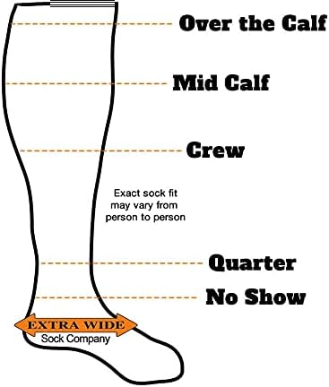 Extra Wide Comfort Fit Athletic Crew čarape za muškarce i žene, za široka stopala odaberite svoju veličinu, ne povećavajte veličinu
