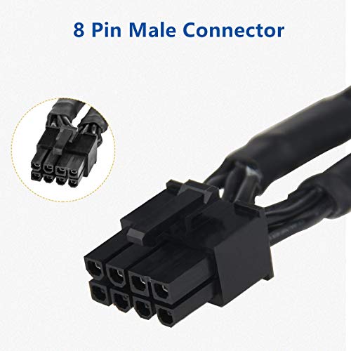 Dvostruki 6-pinski ženski do 8-pinski muški, GPU adapter za struju kabl 7.8 inča sa pletenim rukavima, konektor kabla za napajanje