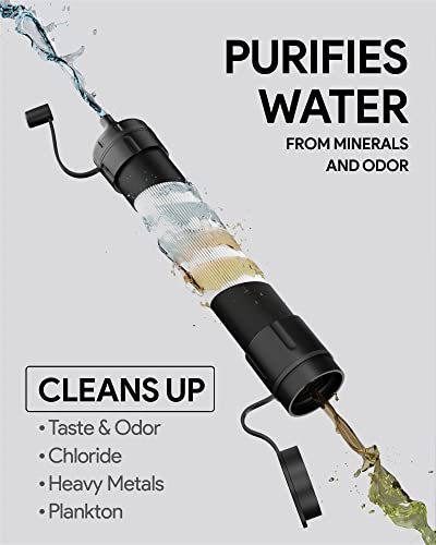 Survival Gear slamnati Filter za vodu-slamnati Filter za zdravo piće - blokovi filtera za vodu za preživljavanje 99,99% Mikroplastika,