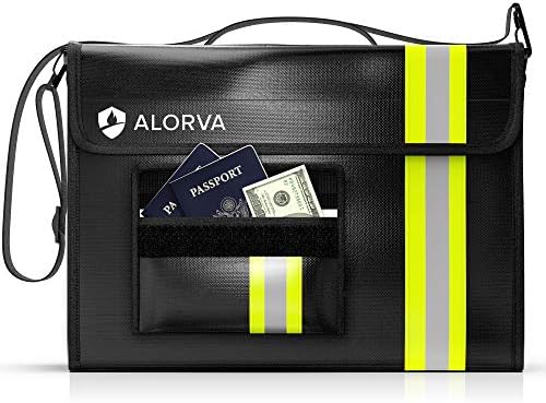 ALORVA Vatrootporna i vodootporna torba za dokumente-17 x 12 x 5 sa zaštitom za novčanik-Reflektirajuća za brzo pronalaženje noću-štit