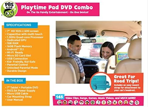 EMatic PBS Playtime tablet DVD player Android 7.0 NOUGAT 7 TOCKSCREEN tablet zaslona i prijenosni DVD player Combo