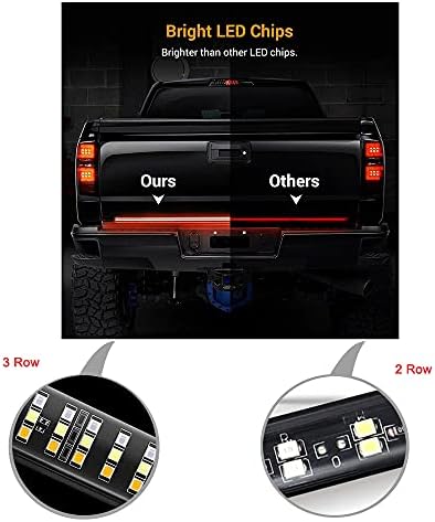 LED svjetlosna traka za vrata prtljažnika traka za kočiono svjetlo Trostruki Red 60-inčna traka za zadnje svjetlo za obrnuti žmigavac za vožnju dvostrukim bljeskalicom vodootporan sa 4-Pinskim ravnim konektorom za prikolicu Za Kamionet SUV RV Van