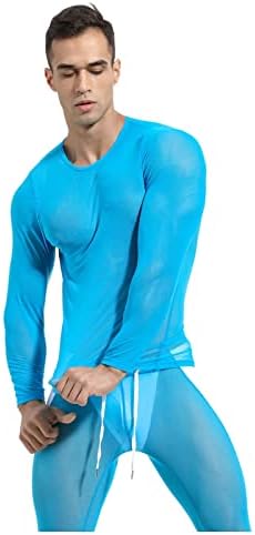 BMISEGM Ljetne haljine za muškarce MESH prozirna visoka elastična muška fitnes trčanje biciklističke sportske majice