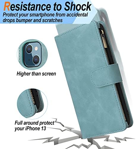 HONTECH za iPhone 13 futrola za novčanik sa držačem kartice: PU kožna futrola za iPhone 13 za žene i muškarce-magnetna torbica džep