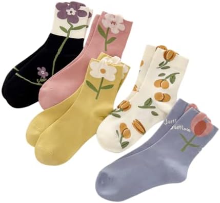 MeganJDesigns slatke pamučne čarape za žene i djevojčice, 5 pari čarapa za sport i svakodnevno nošenje