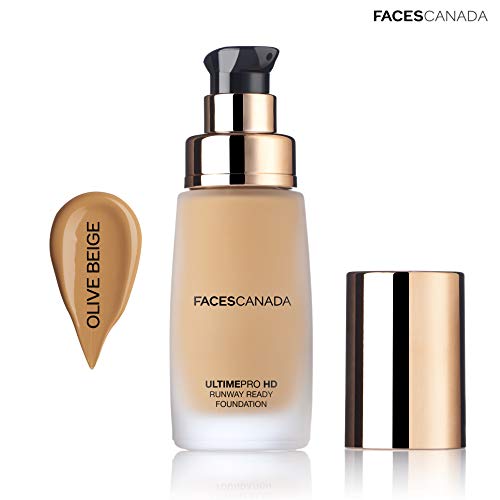 Faces Canada HD Runway Ready Foundation, ekstrakt crvene narandže & zlatne čestice, visoka pokrivenost, bez ulja, besprijekoran sjaj,