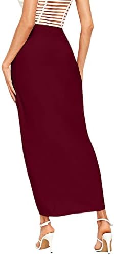 Suknja visokog struka ženska čvrsta Drapirana prorez visokog elastičnog struka Casual suknja omotajte struk Junior suknje za ljeto