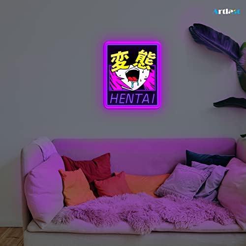 Artlast Anime neonski znak Hentai djevojka neonsko svjetlo Prigušivo Neonski hentai dekor za spavaću sobu sa Anime uzorkom štampanja