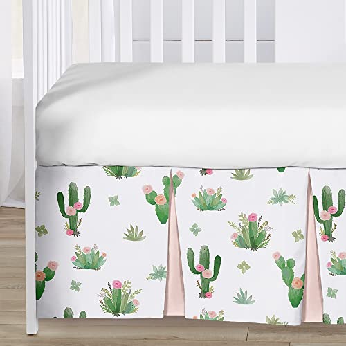 Sweet Jojo dizajn ružičasti i zeleni boho akvarel kaktus cvjetni dječji krevetić posteljina 4 komada