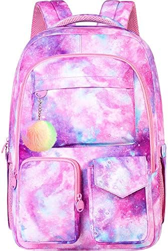 KLFVB ruksak za Laptop za žene, putni ruksaci za koledž, 17-inčni slatki poslovni vodootporni računarski ruksak protiv krađe za tinejdžere djevojčice - Pink Purple