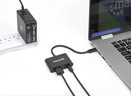 Manhattan USB-C u HDMI pretvarač sa portom za dostavu napajanja, 4K @ 60Hz Rezolucija, isporuka napajanja do 60 W, crna