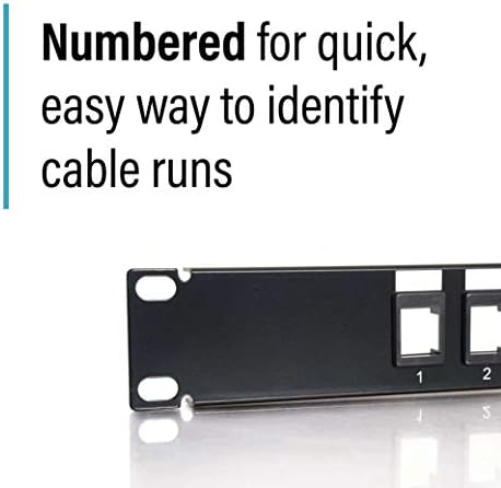 C2G 12-port Patch - prazna 1U Keystone ploča za Ethernet kablove - radi sa gotovo svim priključkom za priključak, uključujući CAT6