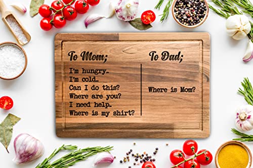 Pitanja mami vs tati orahu ugravirana rezna ploča Za Mamu, SAD bambus daske za sečenje za kuhinju, poklon za Majčin dan za mamu, ženu,