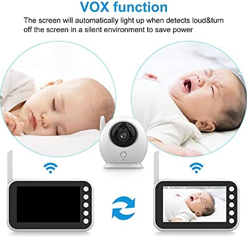 MYPIN Video bebi Monitor sa kamerom i zvukom, bežična Kamera monitora sa LCD ekranom od 4,3 inča noćni vid/dvosmjerni razgovor/Monitor